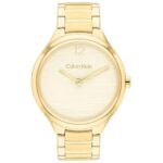 Calvin Klein Delight Qtz Basic Slim Light Gold Round Dial Women’s Watch|Stainless Steel Material|Multi Color Band – 25100048