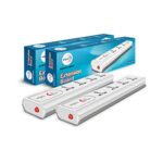 Wipro 4 Way Universal Socket Extension Board with Single Switch | 2 Meter Long Cord | Child Safety | Auto Cutoff | Fire Resistant | Multiplug Socket for Home, Office | Pack of 2 (White)