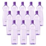 MILTON Pacific 1000 Water Bottle 1 Litre each, set of 12, Purple I PET Food Grade I BPA Free, Leak Proof I Wide Mouth, Easy To Clean I Fridge Bottles for Home, Office, Gym