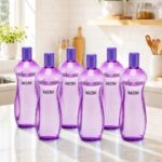 Nayasa Loopy 1000 ML Pet Plastic Fridge Water Bottles Set of 6 | BPA Free | Leak Proof | Airtight Lid | Purple