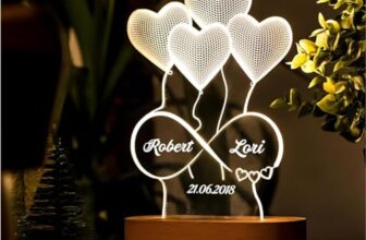 Artistic Gifts Handcrafted 3D Illusion Personalized LED Lamp for Couples Marriage Anniversary| Customized Night Lamps Wedding Anniversary Couple Valentine Gifts for Wife, Husband, Parents, Friends.