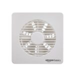 Amazon Basics Axial 6” Fan | 22W | 7 Blades | 135 mm Sweep | 7.5 dB Low Noise | Window Mount | Wall Switch Control | White Plastic Body