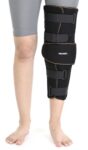 FOVERA Knee Immobilizer Brace for Knee Support – Stabilizer Splint for Dislocation, Ligament Tear, & Injury Recovery with Wraparound Design & 5 Adjustable Straps for Men & Women (XL)