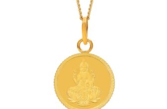 KALYAN JEWELLERS Women 24K (999) Purity Goddess Lakshmi Gold Coin Pendant 2 Gms