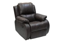 The Couch Cell | One Seater Recliner Chair | Brown Leatherette Upholstered Recliner | Manual Single Seater Recliner | Comfortable Recliner for Living Room Bedroom Home Seating