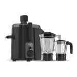Havells Hexo 950 Watt Juicer Mixer Grinder | Copper Motor with Double Ball Bearing | 2 Jars (Polycarbonate & SS) | 22000 RPM | 100 Min Continuous Run | Metal Teeth Coupler | (Black & Silver)