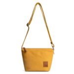 DailyObjects Slim Caddy Sling Crossbody Bag for Women, Girls | Durable Cotton Canvas with Slip Pocket | Stylish Ladies Shoulder Purse Wallet | Zippered Closure & Adjustable Strap – Mustard
