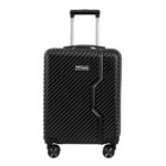 Impulse Vivid Polycarbonate (PC) Trolley Bag for Travel Small Cabin Check in, Luggage Bag Travel Hard Case with 8 Wheels 360 Degree Wheeling System (Black, Large Checked)