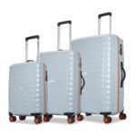 Aristocrat Altitude 8 Wheel Set of 3 (Small + Medium + Large) Hard Case Trolley Bags | Combination Lock |Tough and Durable Luggage | 3 Year International Warranty | Suitcases for Travel| Surf Spray