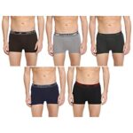 Dixcy Scott Originals Men’s Trunk Snug Fit Solid Innerwear – Swish Trunk(Black Grey Mel Olive Deep Blue Coffee Brow – Pack of 5 )-95
