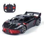 Amazon Brand – Jam & Honey Remote Control Car for Kids | High-Speed RC Car with Rechargeable Lithium Battery | Type-C Charging | LED Headlights | Black&Red