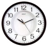 OREVA Round Plastic Analog Abstract Wall Clock (30.6 cm x 4.4 cm x 30.6 cm, D Wood, AQ-1457)