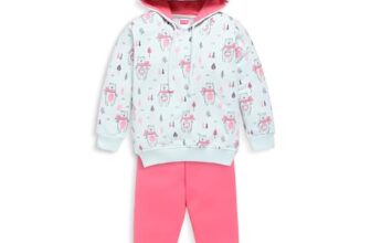 LuvLap Baby Boys Full Sleeve Hooded Sweatshirt & Pyjama Set Pack Of 1, Cotton Rich Fleece, Mint, M (3 to 6 Months)