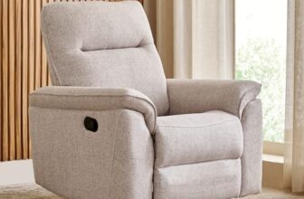Home Centre | Artise Fabric 1-Seater Recliner | Recliner for Living Room | Solid Wood | Beige | 1 Year Warranty