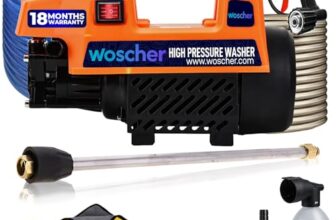 Woscher AquaWash Car Washer High Pressure Gun Pressure Washer for Car, Car Washing Pump for Car, Bike and Home Use Cleaning | 18 Months Warranty | 1800 Watts | 150 Bars |