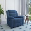 Nilkamal Sierra Velvet Fabric Manual Recliner | 1 Seater Sofa | Single Recliner | 1 Seater Chair Sofa | Finish Color – Blue
