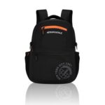 Aeropostale Backpack Basin – Black | Durable 2-Compartment Laptop Backpack with Rain Cover Compartment | Bag for School, College and Work | Padded Back and Multiple Utility Pockets