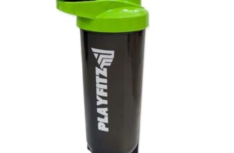 PLAYFITZ Wave Gym Protein Shaker 700ml – Leak-Proof, BPA-Free, Smooth Mixing Sipper Bottle Protein, Pre-Workout, & Supplements – Men & Women, Shaker for Gym, Travel, & Daily Use (Set of 1)(Green)