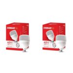Eveready 40W LED Hammer Bulb | High CRI & High Efficiency | Energy Efficient | Mercury-Free | 4KV Surge Protection | 100 Lumens Per Watt | Cool Day Light (6500K) (Pack of 2)