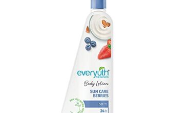 Everyuth Naturals Sun Care Berries Body Lotion | 24Hr Hydration with SPF 15 | Smooth, Radiant & Healthy Skin | With 100% Natural Almond Milk & Aloe Vera| For All Skin Types – 500ml Bottle