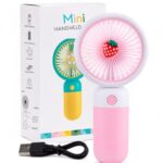 EITHEO Portable Rechargeable Mini Fan | USB Handheld Small Fan with 3 Speed Modes | Silent Personal Pocket Cooling Fan for Travel, Office Desk, Makeup, Kitchen, and Kids Toy Fan (Multicolor)