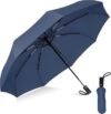 Xapiaxa UV Big Size Umbrella for Sun Protection Rain Windproof Strong Large 3 Fold for Men Women Kids Boys Girls Perfect & Stylish Windproof & Compact (Blue)