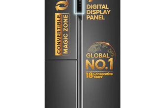 Haier 598 L 3 Star Frost Free Expert Inverter 3-Door Side by Side Refrigerator (HRT-683GK, Graphite Black, Magic Convertible, Deo Fresh Technology, 2026 Model)