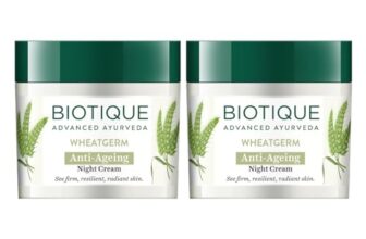 Biotique Wheat Germ Anti- Ageing Night Cream | Reduces Fine Lines | Lightens dark Spots | 100% Botanical Extracts | Suitable for All Skin Types | 50g pack of 2