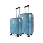 Aristocrat Airpro Set of 2 Cabin (Small Size) & Medium Size (Check-in) Hard Case Trolley Bags, 8 Wheels, Polypropylene Case Luggage, Combination Lock, Unisex, 3-Yr Global Warranty, Coral Teal Blue