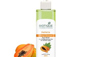 Biotique Papaya Deep Cleanse Face Wash | Gentle Exfoliation | Visibly Glowing Skin | 100% Botanical Extracts| Suitable for All Skin Types | 200ml