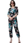 POPWINGS Casual Printed Top and Joggers Set for Women || Stylish Summer Co-Ords Set for Women || Round-Neck Top and Joggers Combo Set for Women