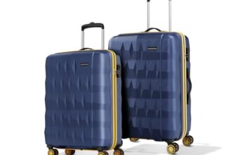Aristocrat Comet Set of 2 (Cabin+Medium) Hard Case Trolley Bags, Blue