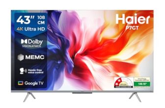 Haier 108 cm (43) P7GT Series 4K Ultra HD Smart LED Google TV 43P7GT-P (Grey)