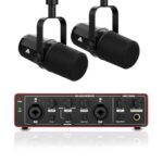 Audio Array Complete Podcast Bundle | Dual USB/XLR Dynamic Microphones with Audio Interface 24bit / 192kHz|Metal Body|Pro Streaming & Recording Kit for PC, Mac & Mobile – PB-03