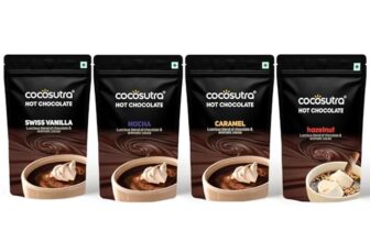 COCOSUTRA Hot Chocolate Mix Combo | Swiss Vanilla, Mocha, Caramel & Hazelnut Flavoured | Enjoy hot or cold | Pack of 4 (Each 100 g) 400 g | Vegan Drinking Chocolate