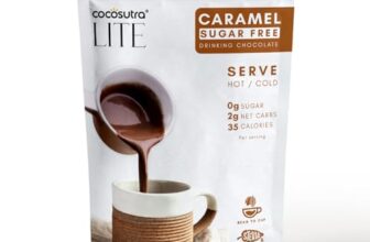 COCOSUTRA SUGAR FREE Drinking Chocolate Mix – Caramel | Zero Sugar, Low Carb, Low Calorie | Stevia & Erythritol based | Keto Friendly Hot Chocolate | Vegan | Enjoy hot or cold | 200g