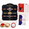 Oblivion Rakhi with Chocolate for Brother – BRO Charm, Peacock & Evil Eye Design Rakhi Combo with Chocolate Magic 32gm, Silver Color Pooja Coin, Greeting Card & Tilak Set (K3_1018+1066+1007_EM32)