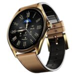 boAt Ultima Aeris 1.43″ AMOLED Display, 1000 nits Brightness, Ultra Slim 8mm Metal Build, IP68, Auto HR & SpO2 Monitoring, Sleep & Stress Tracking, Stylish Smartwatch for Men & Women(Tan Brown)
