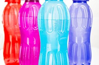Signoraware Aqua Fresh BPA Free Plastic Bottle | LeakProof | Freezer & Dishwasher safe | Ideal for School, Office, Gym & Outdoor Use | Best for Storing Cold beverages (1Ltr | Setof4 | Multicolour)
