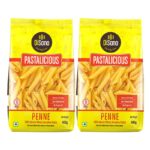 DiSano Penne Pasta 400 gm (Pack of 2), Healthy Pasta, Made with 100% Durum Wheat Semolina, 100% Suji, No Maida, Source of Protein & Fibre, Non-Sticky