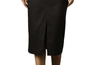 High Star Women Solid Mid Length Slim Casual Skirts Black