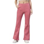 98 Degree North Women Flared Fleece Track Pants-GL1315-DUSTYPINK_XXL