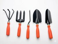 Ocean Mart Gardening Hand Tools Set – 5 Pieces (Cultivator, Big and Small Trowel, Weeder, Fork) | Tools for Home Garden | Durable Plant Tool Kit | Farming Tools