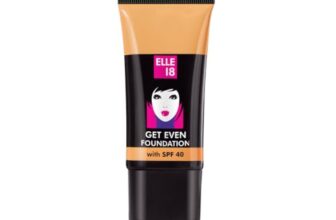 ELLE 18 Get Even Foundation, Cool Ivory, Matte Finish, 27 ml, for Long-Lasting Radiance, with SPF 40 & Vitamin E, Medium to Buildable Coverage, Moisturising Formula, 27 ml