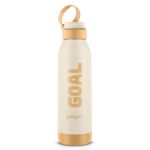 Go24 pexpo Macho 1100 PU Insulated Stainless Steel Water Bottle for Adult – 900ml | Flip-Top | Leakproof & BPA Free | Carry Loop | for School, Sports, Picnic, Yoga, Outdoor Sports – Yellow Goal