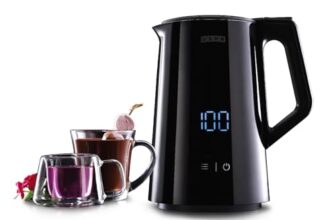 Usha ICHEF Programmable Kettle 2000 Watt| 1.5L | Digital LED Display & Touch control | Double wall for protection from hot exterior| 4 Pre-set modes| Safety with auto cut off | 2 Years Warranty(Black)