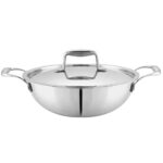Mumma’s LIFE Tri-Ply Stainless Steel Induction Compatible Extra Deep Kadai with Stainless Steel Lid, 26cm, 4.1 Liter, (Silver)
