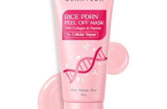 Glamveda Rice PDRN & Collagen Peel Off Mask | 5X Cellular Repair Korean Face Mask with Polyglutamic Acid, Rice Extract & Ferment Complex | Hydrating, Firming & Brightening Mask for Korean Glass Skin Glow | 100 gm