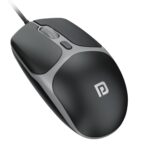 Portronics Toad 103 Wired Optical Mouse with 2400 DPI, Plug & Play, Ambidextrous, Hi-Optical Tracking, 1.5M Cable Length, 30 Lakhs Click Life, Ergonomic Mouse for Comfortable All-Day Grip (Black)