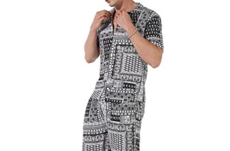 Campus Sutra CAHOOT Men’s Multicolour Bohemian Print Co-Ord Set For Casual Wear | Cotton Rayon Fabric | Clothing Set Crafted With Comfort Fit & High Performance For Everyday Wear